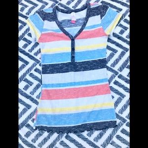 Junior Girls Colorful Ribbed Top, Size XS